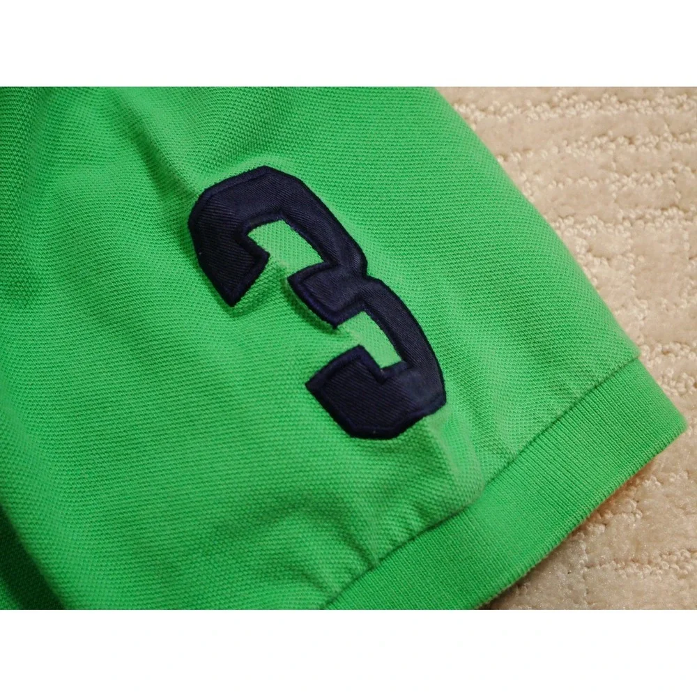 Vintage Polo Ralph Lauren Men XL Big Pony Polo Shirt Green Blue Short‎ Sleeve